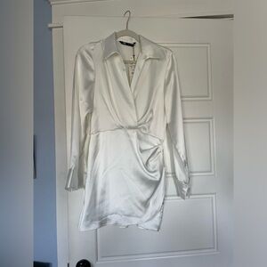 White silk dress